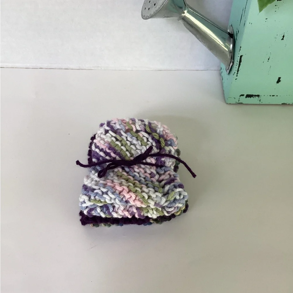 Baby Washcloths Hand Crafted Cotton Pink Purple Shower Gift Bath Essentials